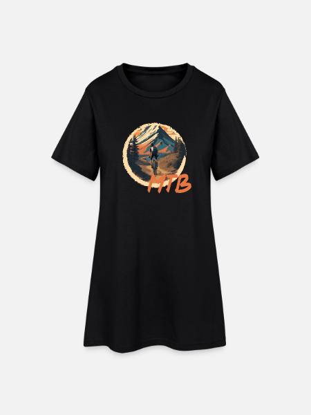 Mountainbike - Frauen T-Shirt-Kleid - Schwarz