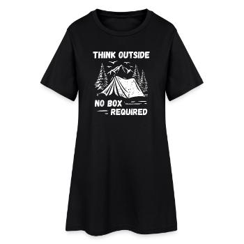 Camping, Randonnée, Forêt - Pensez à l’extérieur - Robe T-shirt Femme - noir - Devant