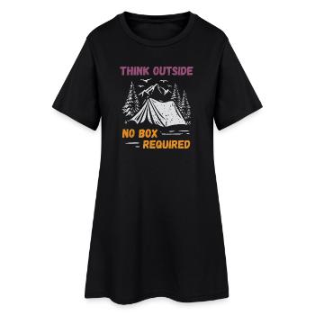 Camping, Randonnée, Forêt - Pensez à l’extérieur - Robe T-shirt Femme - noir - Devant