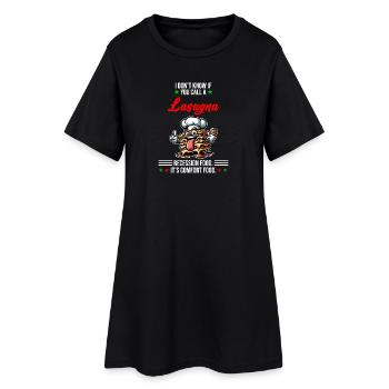 Manger des lasagnes en période de récession - Robe T-shirt Femme - noir - Devant