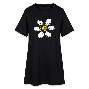 Daisy Boho prairie plantes Nature symbole - Robe T-shirt Femme - noir - Devant
