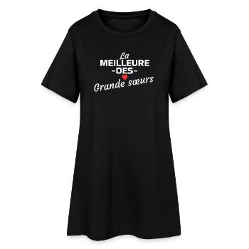 Citation amoureuse pour grandes sœurs - Robe T-shirt Femme - noir - Devant
