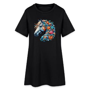 Horse - Women’s T-Shirt Dress - black - Front