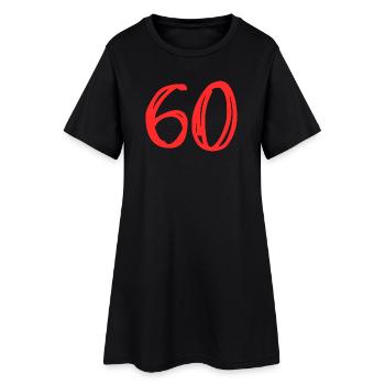60. 60 ANS. 60e ANNIVERSAIRE. ANNIVERSAIRE 60 ANS. - Robe T-shirt Femme - noir - Devant