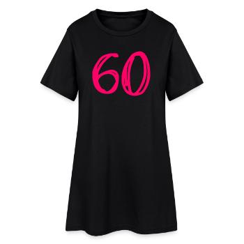 60. 60 ANS. 60e ANNIVERSAIRE. ANNIVERSAIRE 60 ANS. - Robe T-shirt Femme - noir - Devant