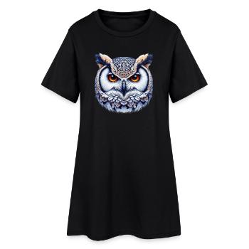 Hibou - Robe T-shirt Femme - noir - Devant