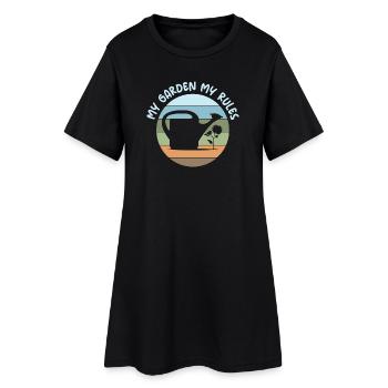 dictons drôles jardinier règles logo rétro - Robe T-shirt Femme - noir - Devant