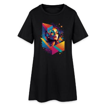 Art du visage moderne - Robe T-shirt Femme - noir - Devant