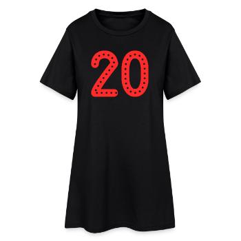 20. 20 ANS. 20e ANNIVERSAIRE. ANNIVERSAIRE 20 ANS. - Robe T-shirt Femme - noir - Devant
