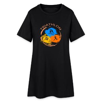 Triathlon - Frauen T-Shirt-Kleid - Schwarz - Vorne