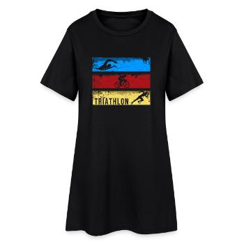 Triathlon - Frauen T-Shirt-Kleid - Schwarz - Vorne