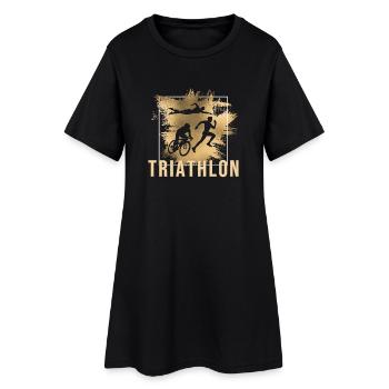 Triathlon - Frauen T-Shirt-Kleid - Schwarz - Vorne