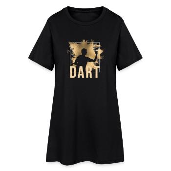 Dart - Frauen T-Shirt-Kleid - Schwarz - Vorne