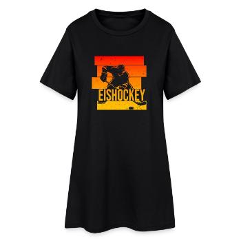 Eishockey - Frauen T-Shirt-Kleid - Schwarz - Vorne
