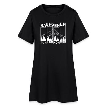berge wandern wanderweg sport geschenk outdoor - Frauen T-Shirt-Kleid - Schwarz - Vorne