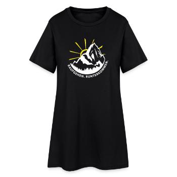 wandern raufgehen runterkommen berge kopf frei - Frauen T-Shirt-Kleid - Schwarz - Vorne