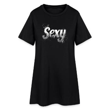 Sexy (lettrage métallique) - Robe T-shirt Femme - noir - Devant