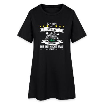 Wandern Berge Wanderer - Frauen T-Shirt-Kleid - Schwarz - Vorne
