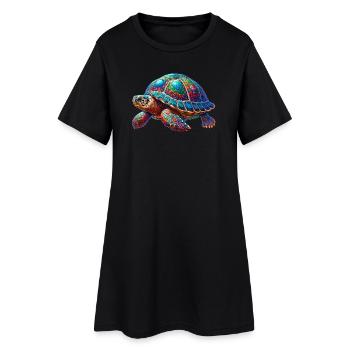 Tortue - Robe T-shirt Femme - noir - Devant