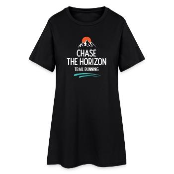 Trailrunning - Jagd auf den Horizont - Frauen T-Shirt-Kleid - Schwarz - Vorne