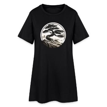 Paysage Asiatique - Robe T-shirt Femme - noir - Devant