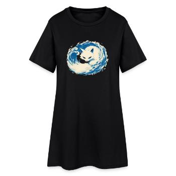 Renard Blanc - Robe T-shirt Femme - noir - Devant