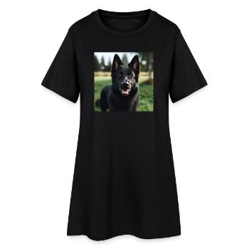 Black German Shepherd - Women’s T-Shirt Dress - black - Front