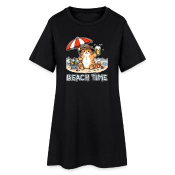 Temps de plage 2 - Robe T-shirt Femme - noir - Devant