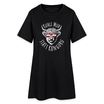 kuhli muh statt känguru mundart sprüche österreich - Frauen T-Shirt-Kleid - Schwarz - Vorne
