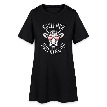 kuhli muh statt känguru mundartsprüche österreich - Frauen T-Shirt-Kleid - Schwarz - Vorne