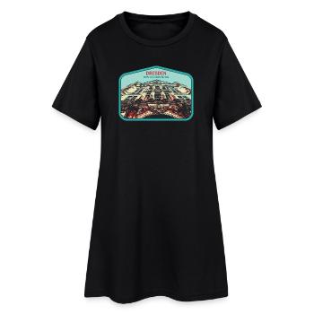 Illustration: Georgentor, Dresde - Robe T-shirt Femme - noir - Devant