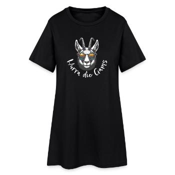 hurra die gams apres ski hütte schirurlaub wandern - Frauen T-Shirt-Kleid - Schwarz - Vorne