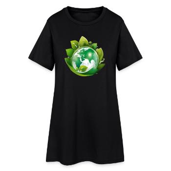 planète terre, mère nature - Robe T-shirt Femme - noir - Devant