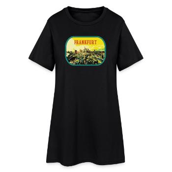 Colorful panoramic view of the city of Frankfurt - Women’s T-Shirt Dress - black - Front