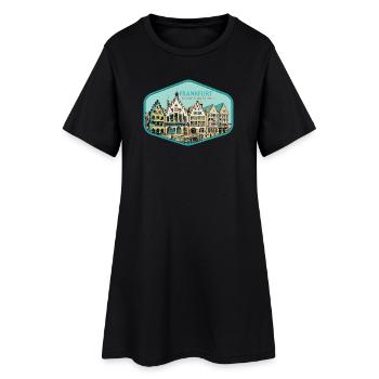 centre historique : Hôtel de ville de Francfort - Robe T-shirt Femme - noir - Devant