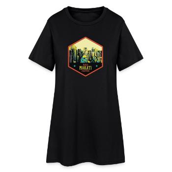 Skyline Éclatant : Makati, Manille, Philippines - Robe T-shirt Femme - noir - Devant