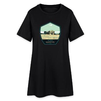 Illustration Greek Temple in Selinunte, Sicily - Women’s T-Shirt Dress - black - Front