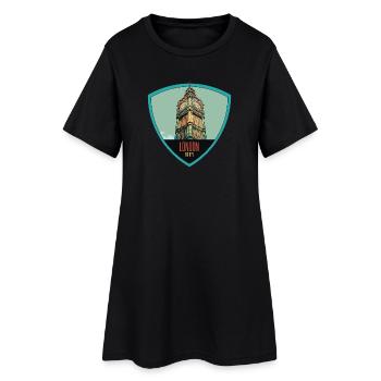 Illustration emblématique de la tour Big Ben - Robe T-shirt Femme - noir - Devant