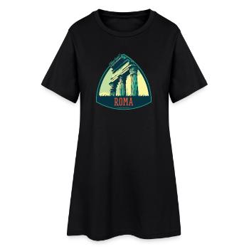 Illustration of Ancient Ruins in Rome - Women’s T-Shirt Dress - black - Front
