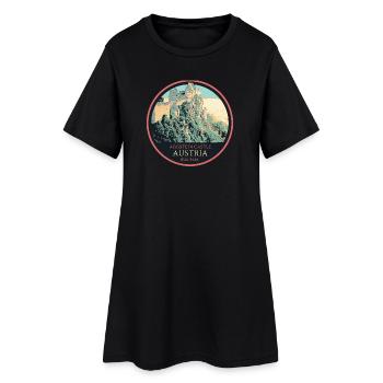 illustration Château d'Aggstein, Wachau, Autriche - Robe T-shirt Femme - noir - Devant