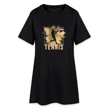 Tennis - Frauen T-Shirt-Kleid - Schwarz - Vorne