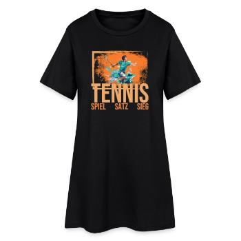Spiel - Satz - Sieg - Frauen T-Shirt-Kleid - Schwarz - Vorne