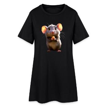 Rat, Cute Mouse, Rodents, Dwarf Mouse, Small Rats - Women’s T-Shirt Dress - black - Front