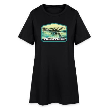 Pêche authentique aux Philippines - Robe T-shirt Femme - noir - Devant