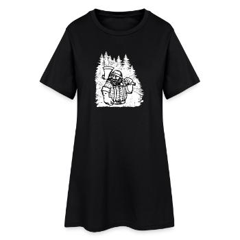 Forest Tree Lumberjack Travail du bois Hache de travail du bois - Robe T-shirt Femme - noir - Devant
