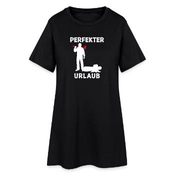 Bûcheron hache déclaration bois boiserie bois bois de chauffage - Robe T-shirt Femme - noir - Devant