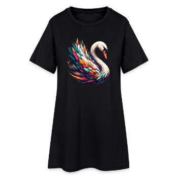 Cygne - Robe T-shirt Femme - noir - Devant