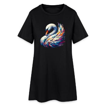 Cygne - Robe T-shirt Femme - noir - Devant