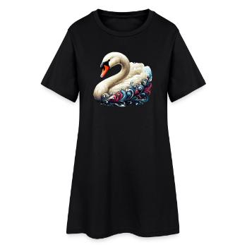 Cygne - Robe T-shirt Femme - noir - Devant