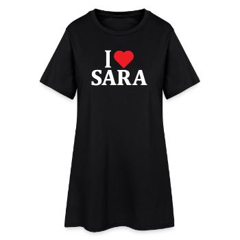 T-Shirt Ich liebe Sara T-Shirt Geschenkidee - Frauen T-Shirt-Kleid - Schwarz - Vorne